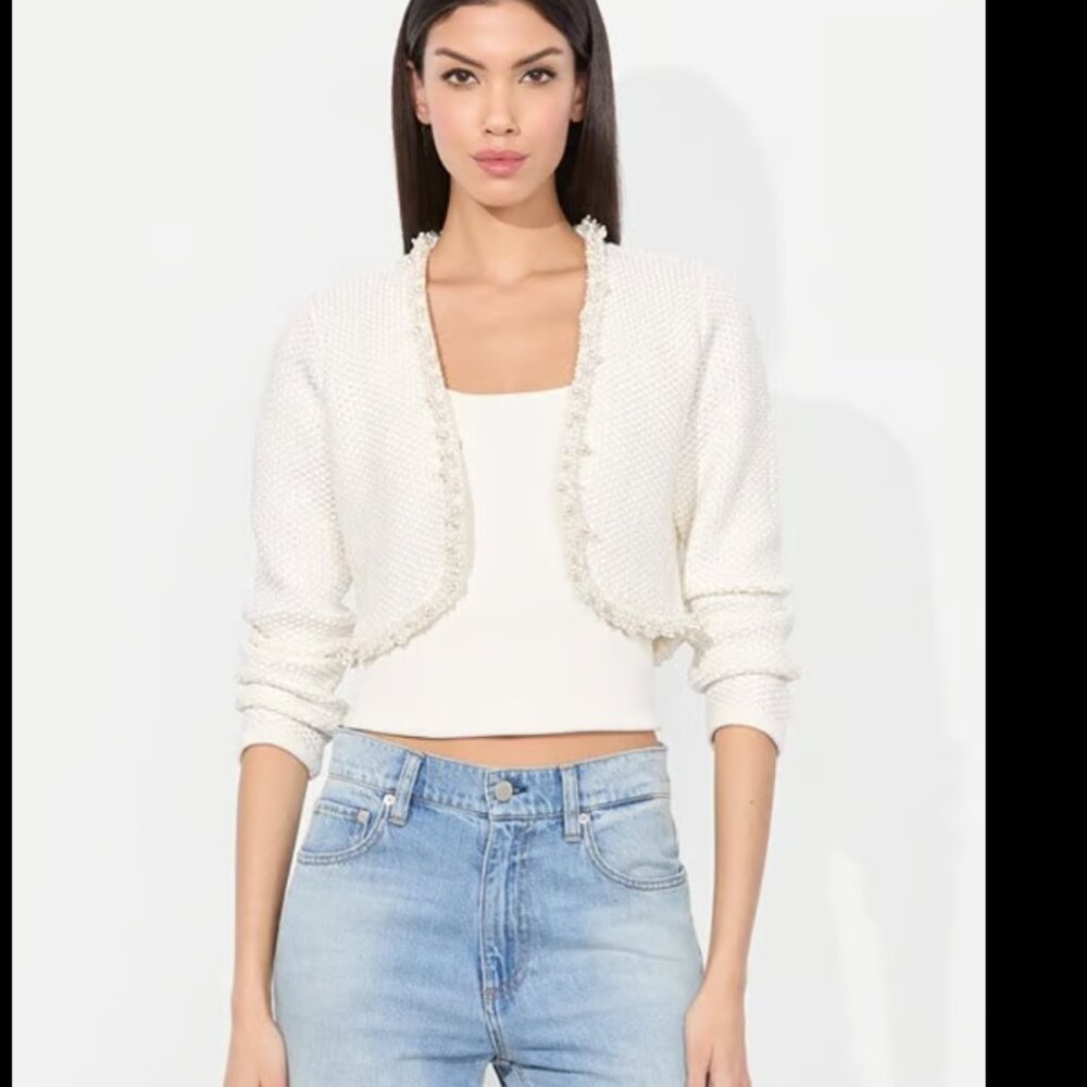 Alice + Olivia DUKE EMBELLISHED CARDIGAN Size M